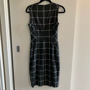 Black windowpane print dress.